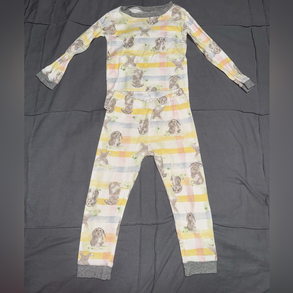 GUC-Burt's Bees Kids Bunny Pajama Set- Pastel Stripes